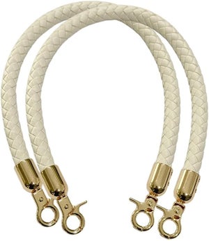 2 Tracolle Regolabili Per Borse In Cotone Larghe 3,8 Cm - Design Etnico, Lunghezza 75-145 Cm, Beige E Nero