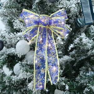 Fiocchi per albero di Natale in raso rosso, set da 10