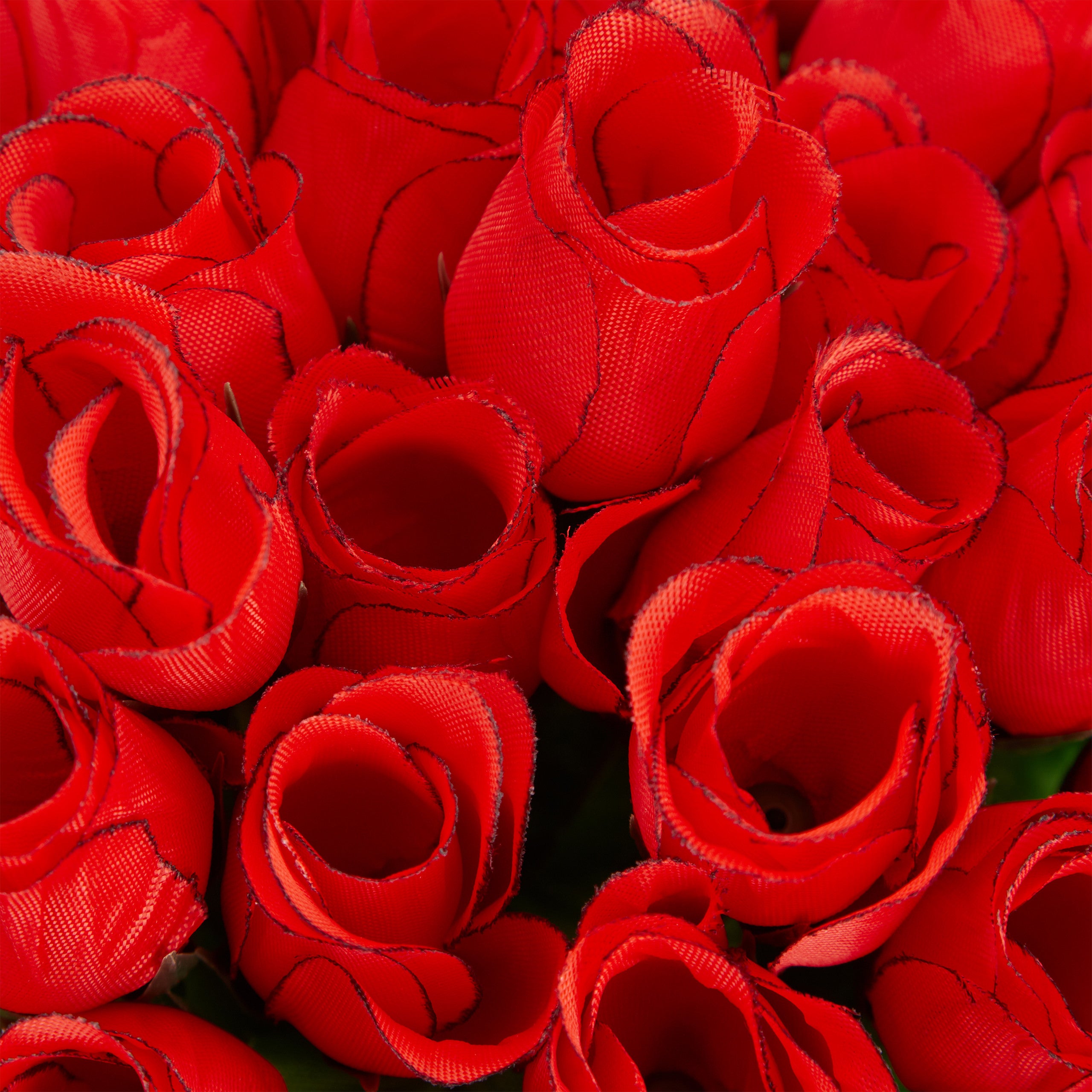 Bouquet de roses, fleurs artificielles, 48 pcs avec tige et feuilles, cadeau, mariage, hauteur 26 cm, rouge, Relaxdays - 6