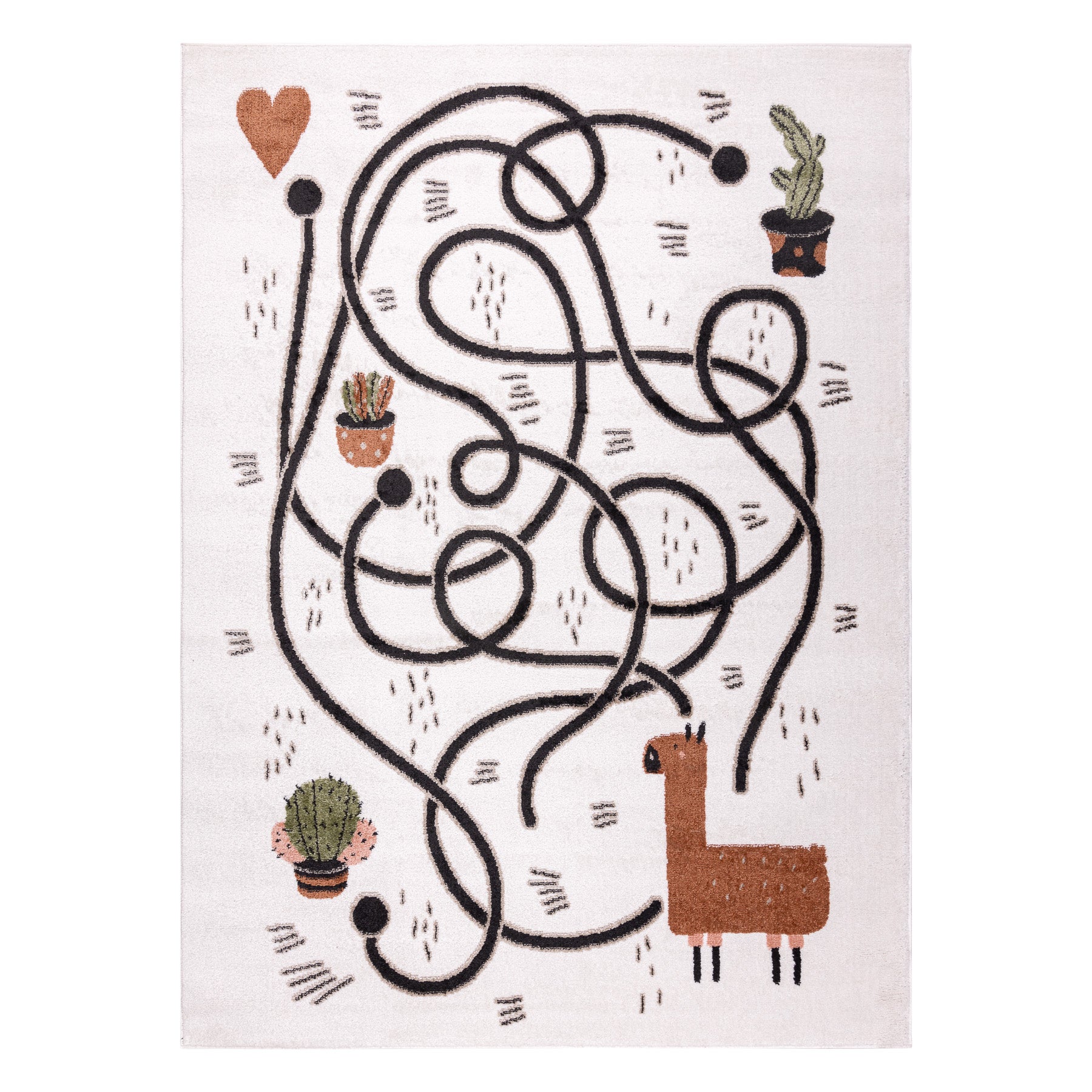 Dywan FUN Game dla dzieci, gra, lama krem 200x290 cm - 2