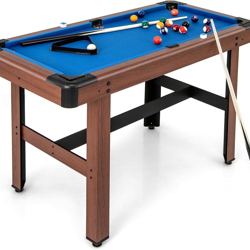 Stół Amerykański 122 cm, Stół dla Dorosłych i Dzieci z 16 Bilami, 2 Kijami, 2 Kredami, Trójkątem, Szczotką, Gry Rodzinne