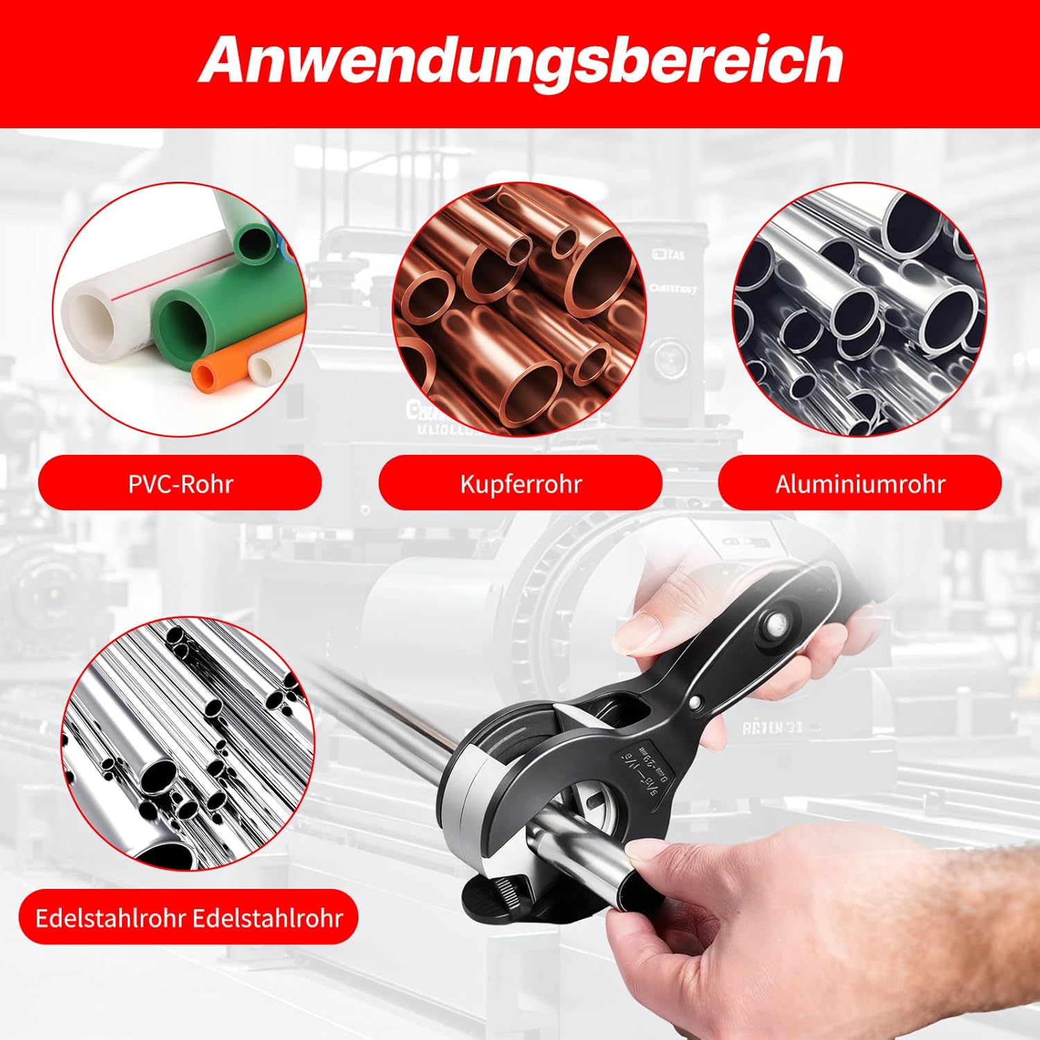 Tagliatubi in rame 8-29 mm, tagliatubi in rame 8-29 mm, tagliatubi a cricchetto per acciaio, tagliatubi per acciaio inossidabile, rame, PVC - 4