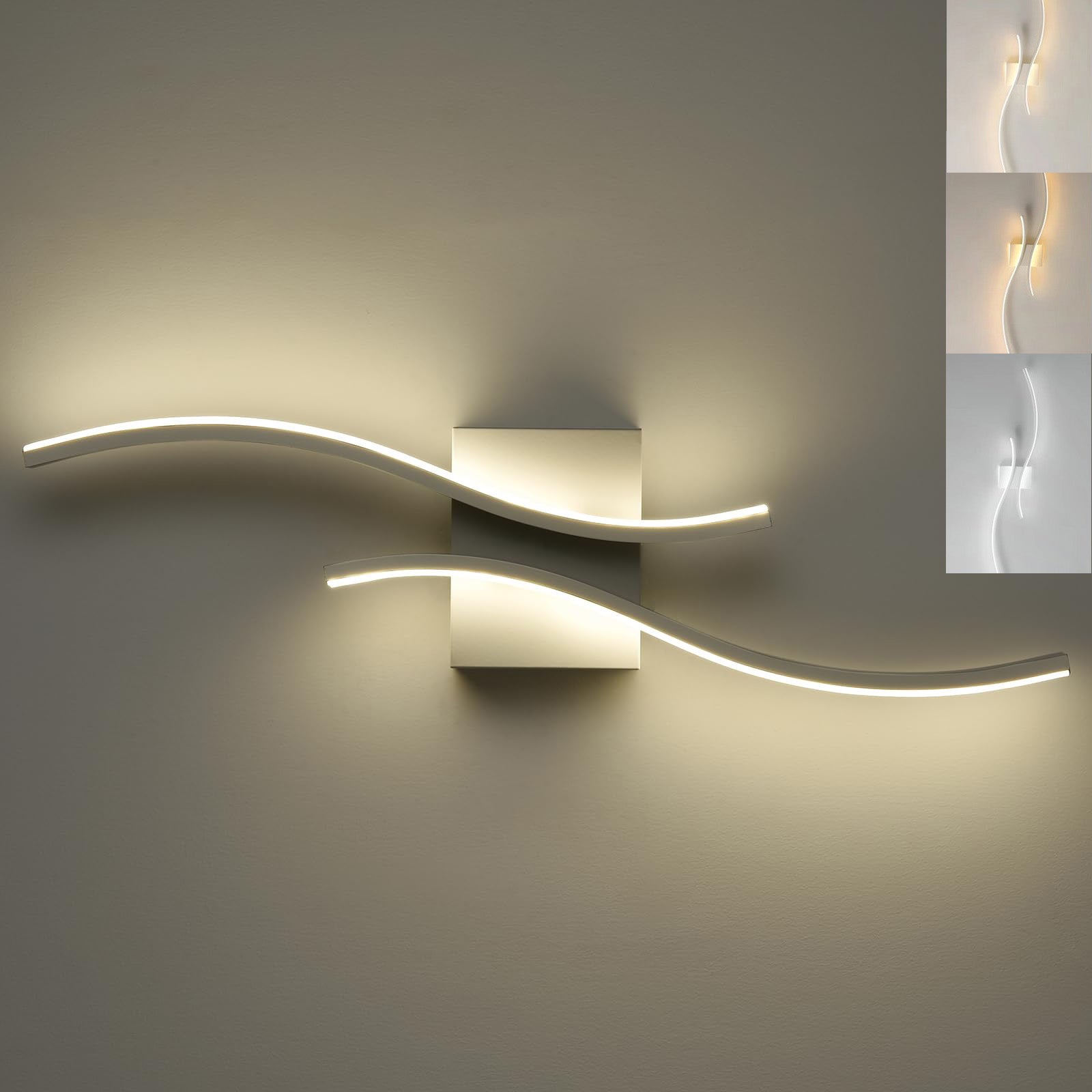 Applique Murale LED 6W Orientable BERNA – 3 Températures (3000K/4000K/6000K), Ports USB-C & USB-A, Support Aluminium 28 Cm, Noir