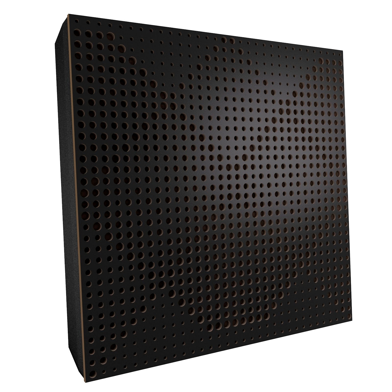 Lot de 2 Panneaux acoustiques WILDS-F décoratifs insonorisants 50x50x5 cm - MDF perforé laminé, tissu et mousse acoustique -Noir+Marron - 2