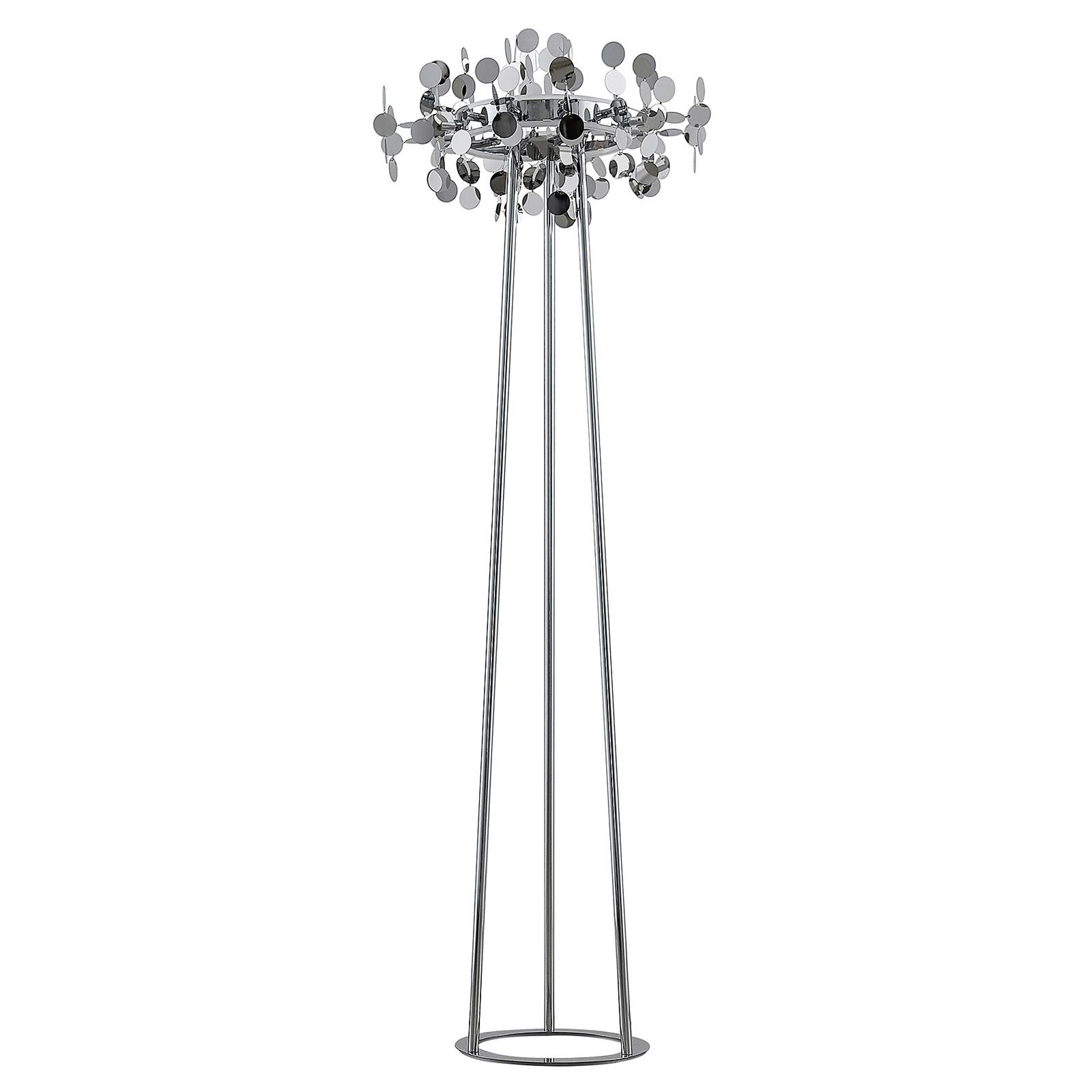 Glimmo Lucande Glimmo lampadaire LED, chromé, lampe sur pied design, lampe sur ...