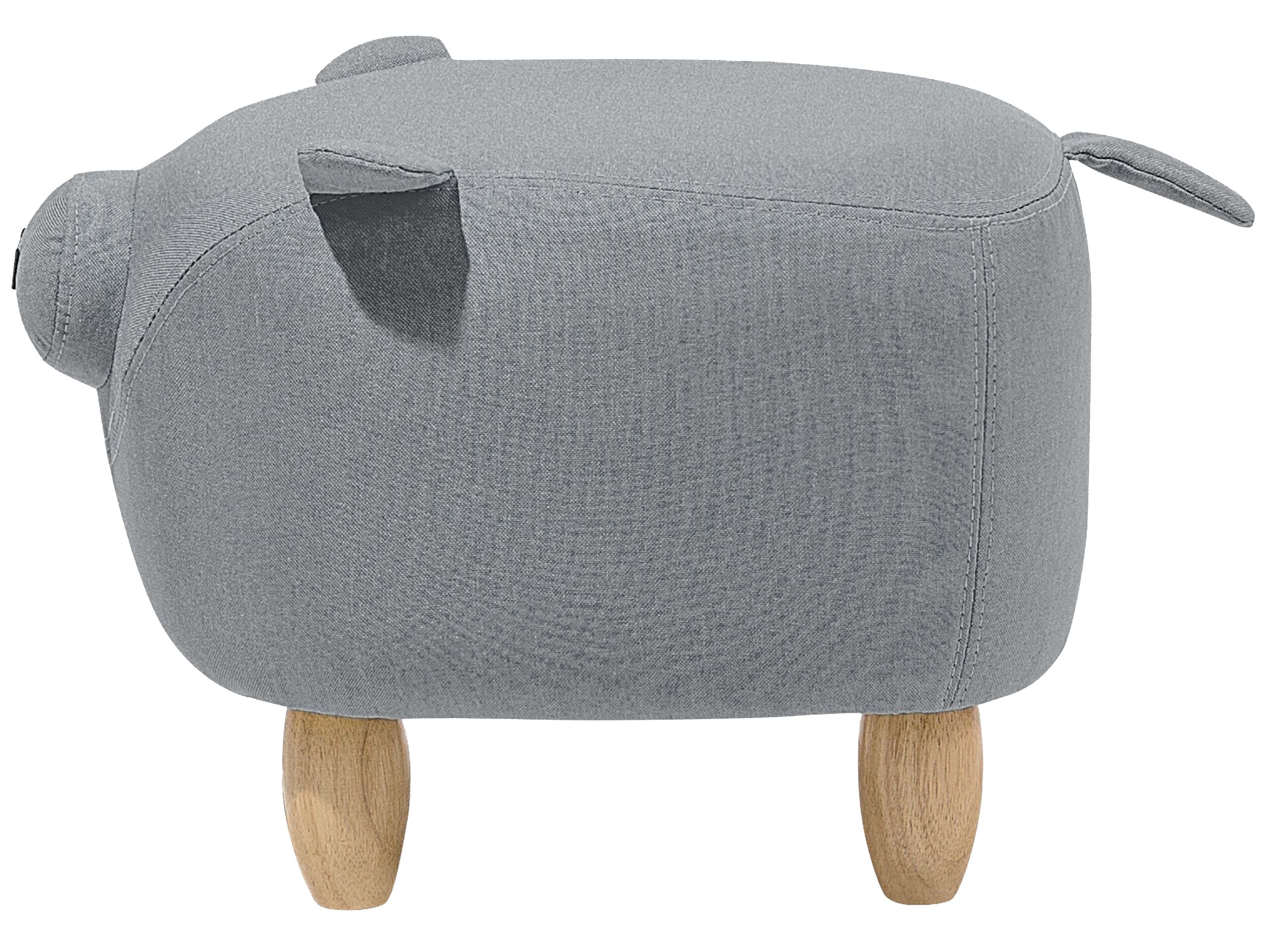 Pouf animaletto PIGGY Tessuto Grigio chiaro - 4