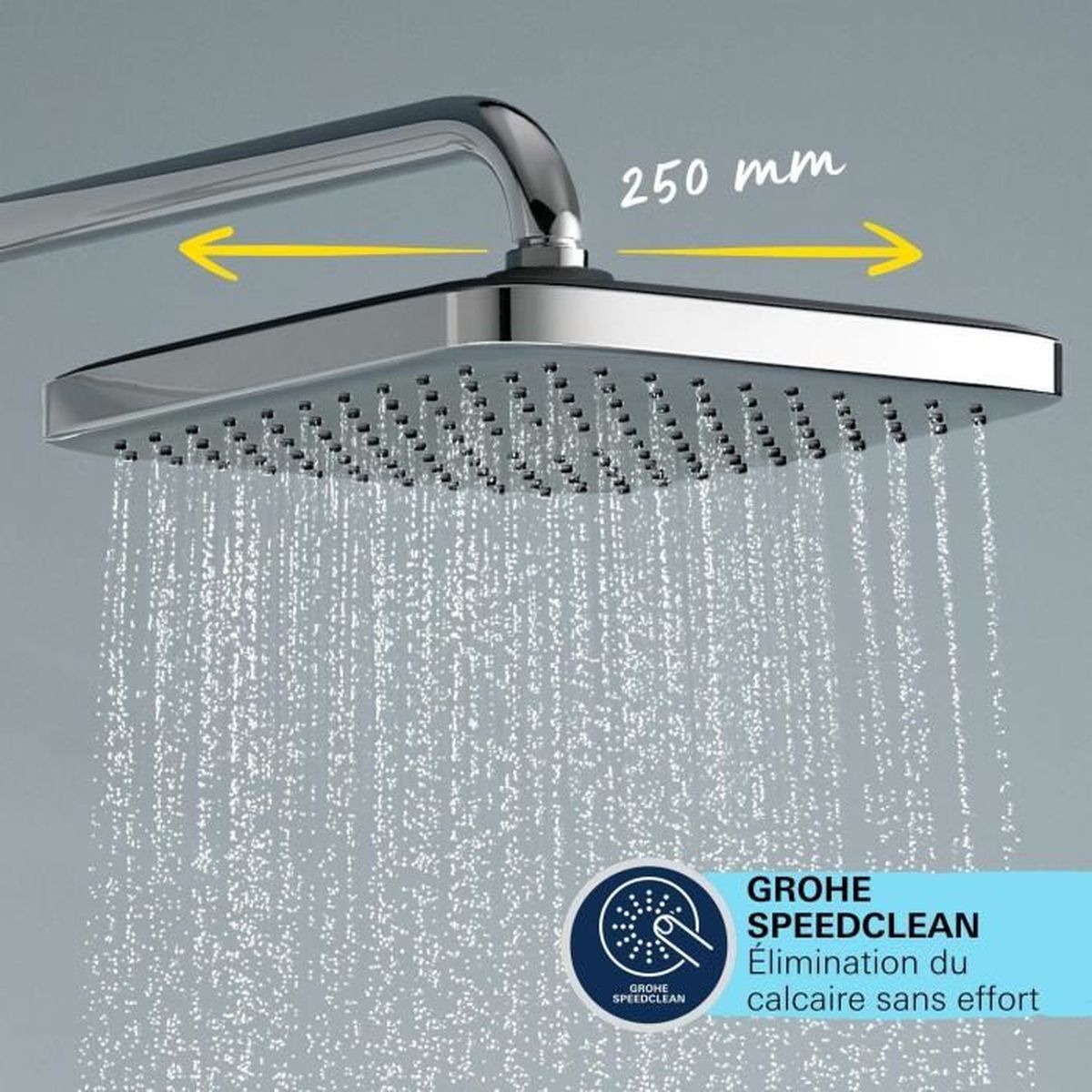 Colonne de douche avec mitigeur thermostatique - Economie d'eau - GROHE Vitalio Comfort 250 - Chromé - 26696001 - 7