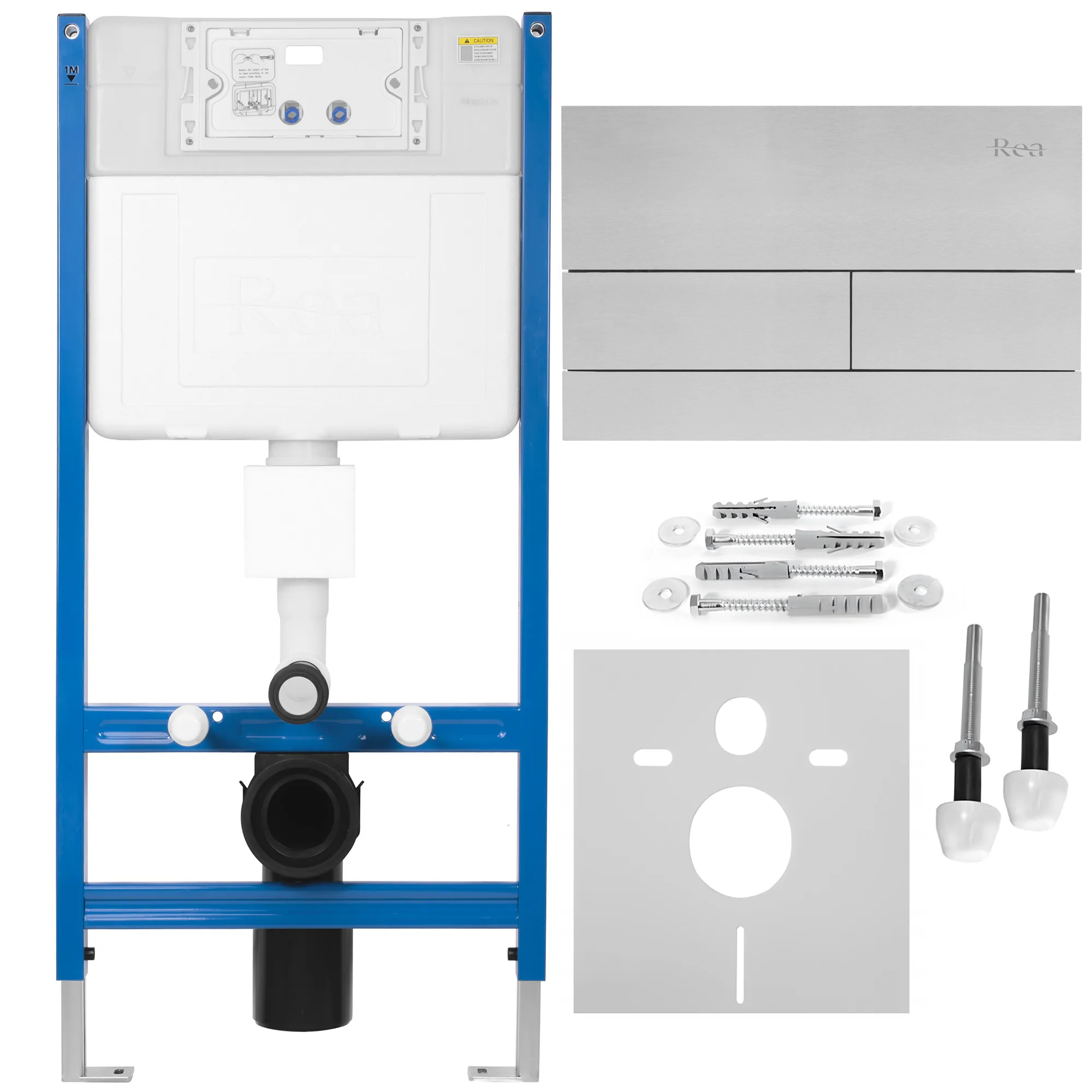 Rea Cadru Wc Încastrat K011a-q Cu Buton T Brush Steel