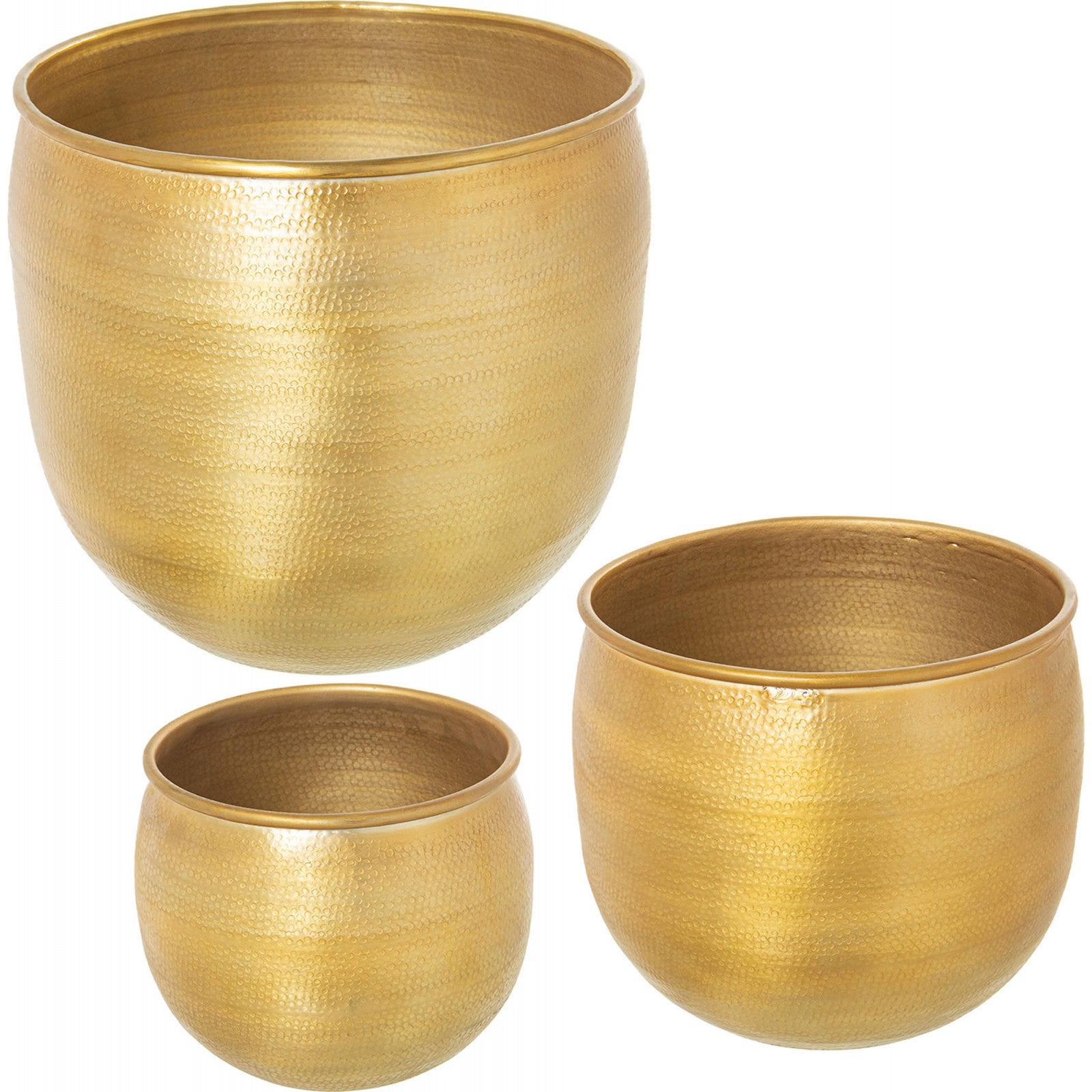Cache-pot élégance métallique dorée pour intérieur 23 x 23 x 18 cm Or ...
