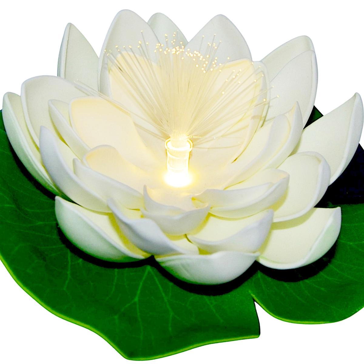 Lampa solarna lilia wodna 17 cm, pływająca ze światłem Led biało zielona