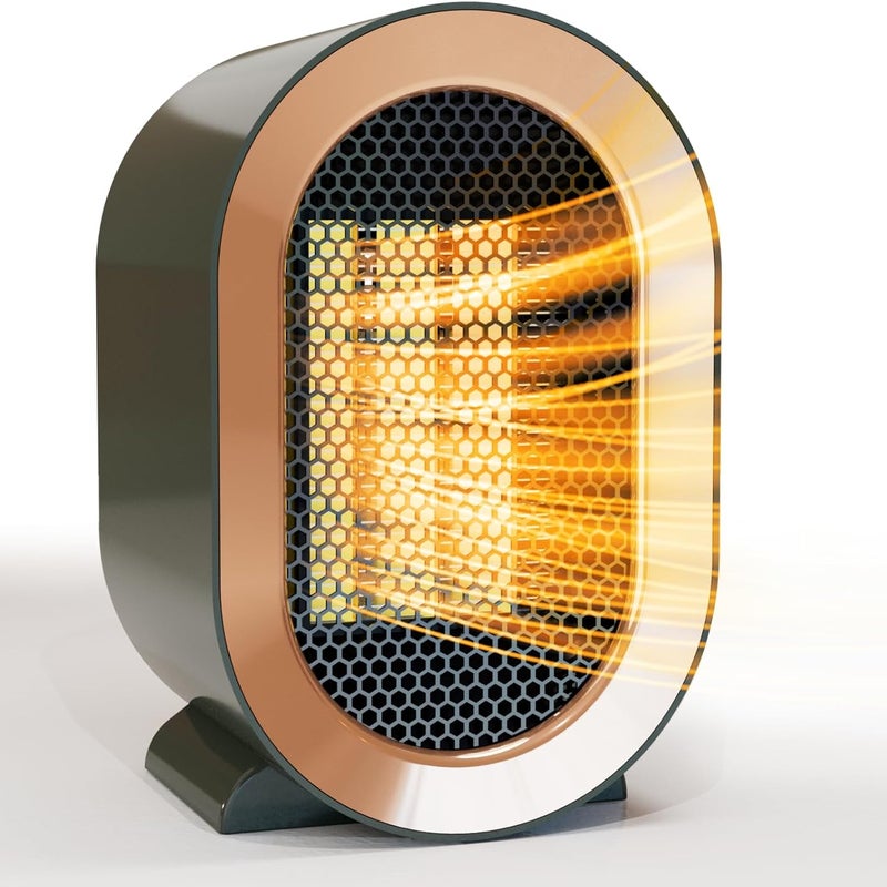 Zielony grzejnik wentylatorowy 13*12*20 cm 1 Mini grzejnik wentylatorowy odpowiedni do łazienki, biura domowego