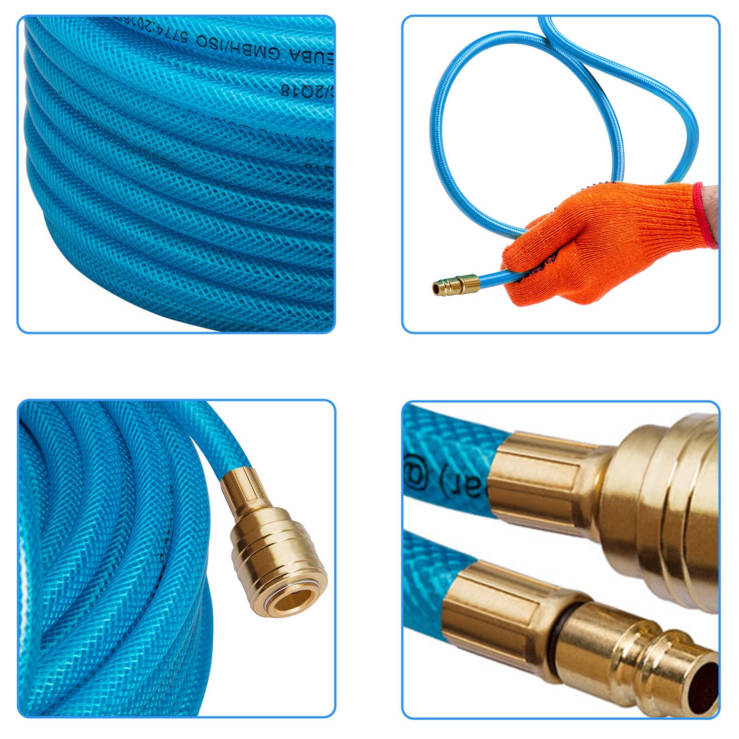 Tuyau à air comprimé 20 mètres Pression max 15 bar Raccord rapide Tuyau de compresseur - 2