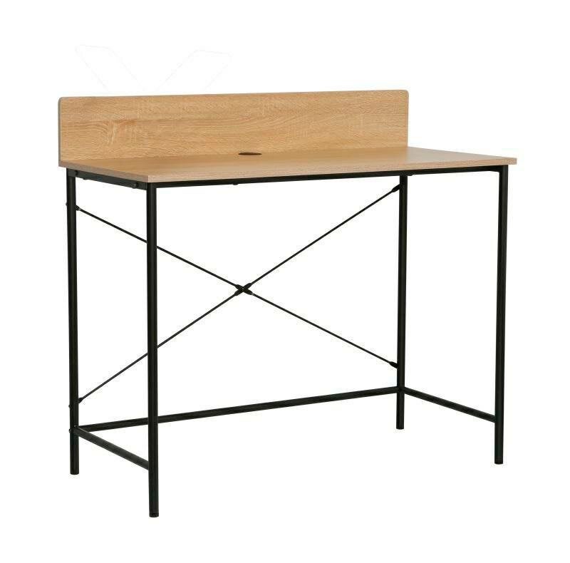 Biurko do pracy Hella INTESI dąb naturalny czarne z organizerem 100x50 cm 1 szt.
