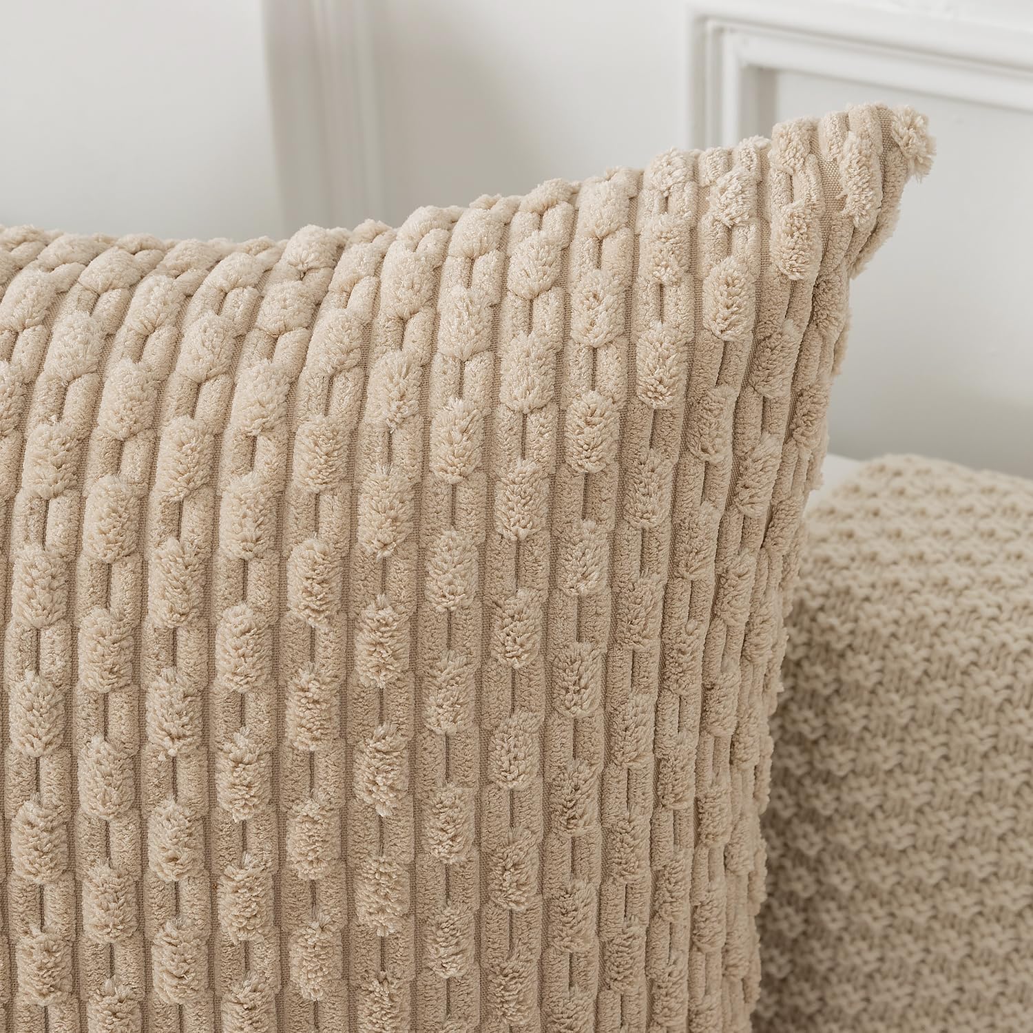 Weldomcor Set di 4 federe decorative per cuscini in stile bohémien, stile moderno, decorazioni per patio, giardino, portico, panchina, divano (motivo geometrico 3, 45 x 45 cm