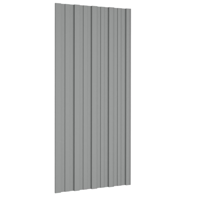 Panneaux de toiture 36 pcs Acier galvanisé Gris 100x45 cm - 3