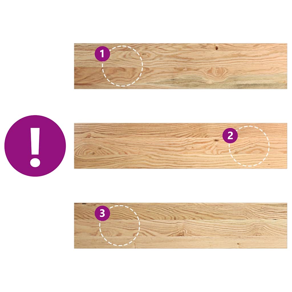 Appuis de fenêtre 2 pcs bois de chêne massif non traité - 7