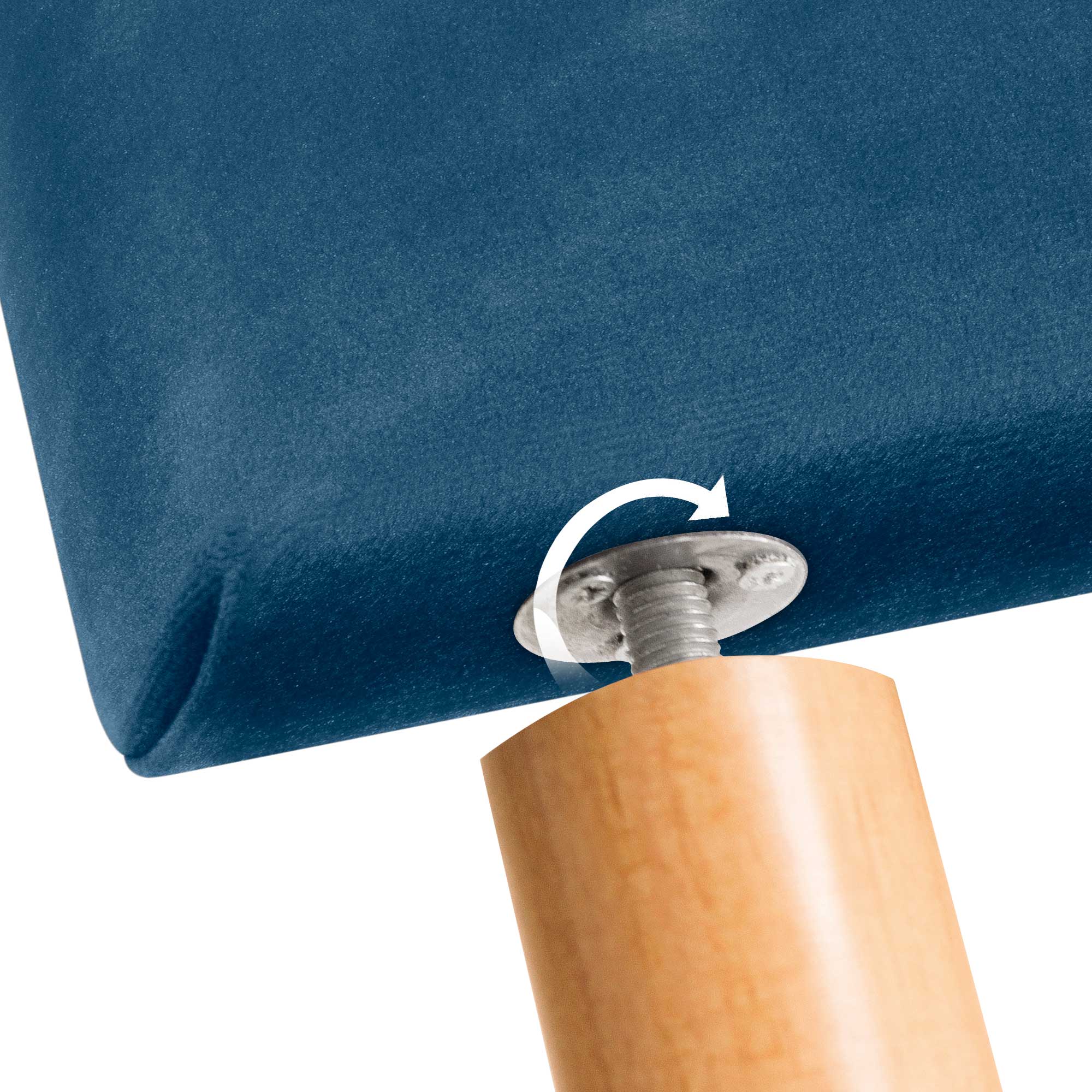 DHOME Testiera in velluto liscio con bottoni e gambe alta gamma moderna testiera imbottita per letto di lusso camera da (Bleu, 80x105cm) - 6