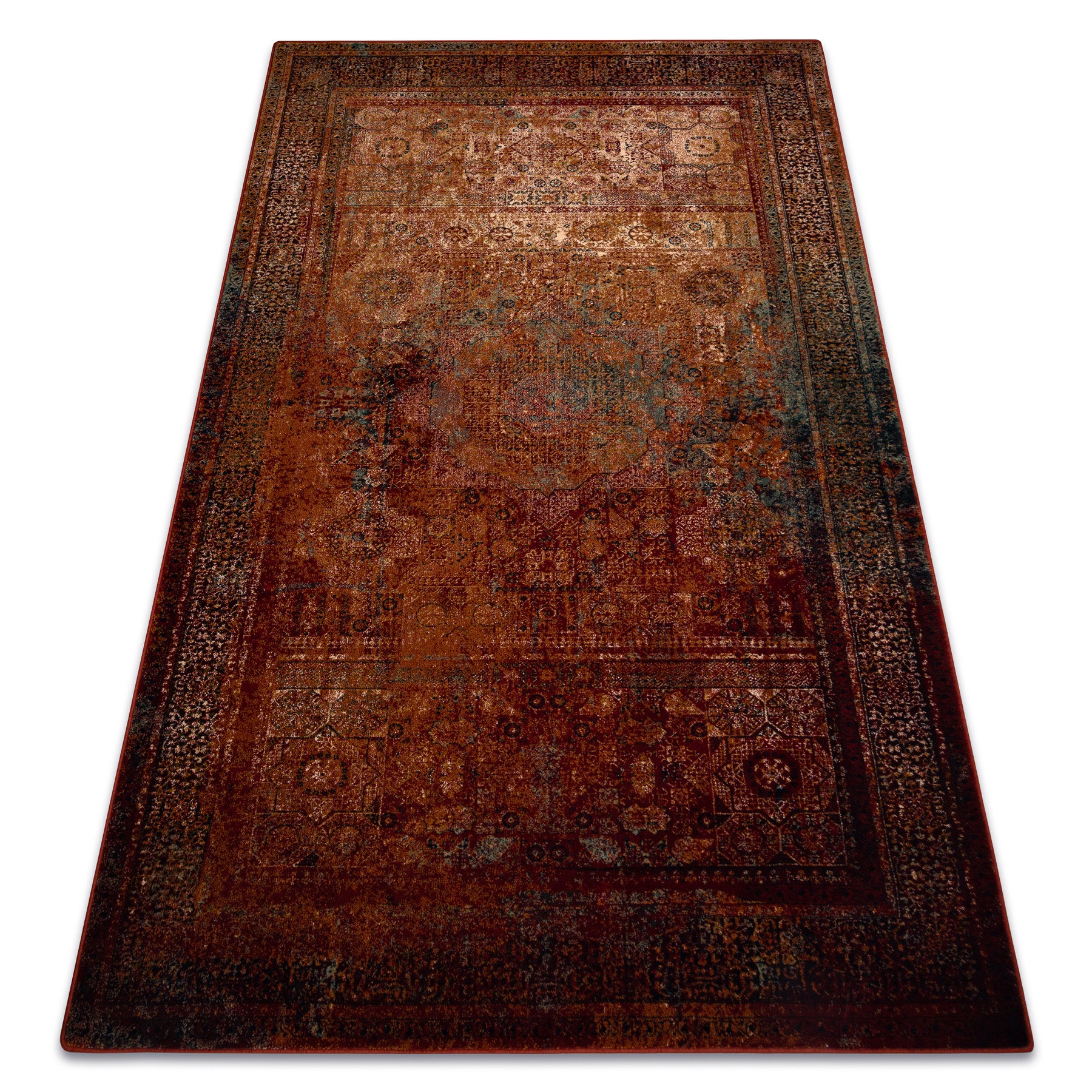 Dywan wełniany OMEGA MAMLUK Rozeta vintage czerwony 235x350 cm