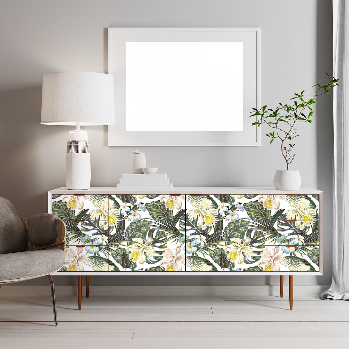 Vinilo para muebles tropicales cucuta - adhesivo de pared - revestimiento sticker mural decorativo - 60x90cm