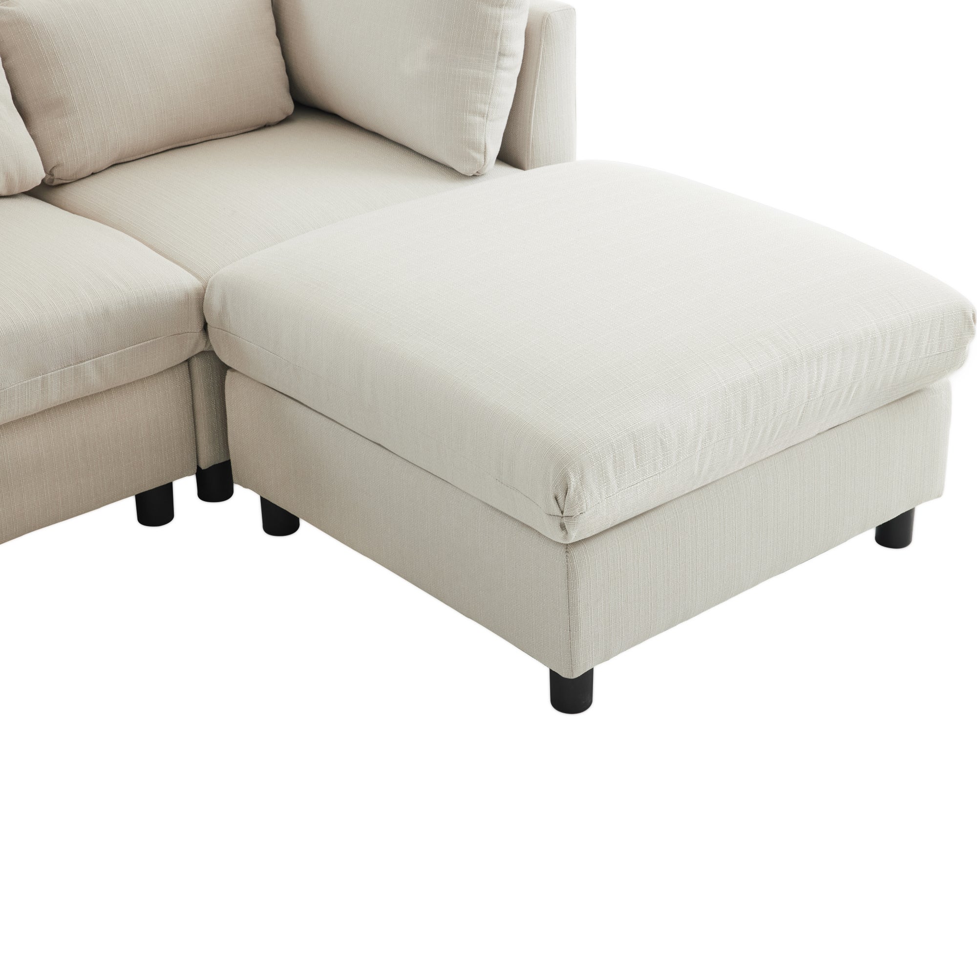 Canapé 3 places - canapé d'angle L avec pouf, mobilier rembourré, adapté pour salon - 9
