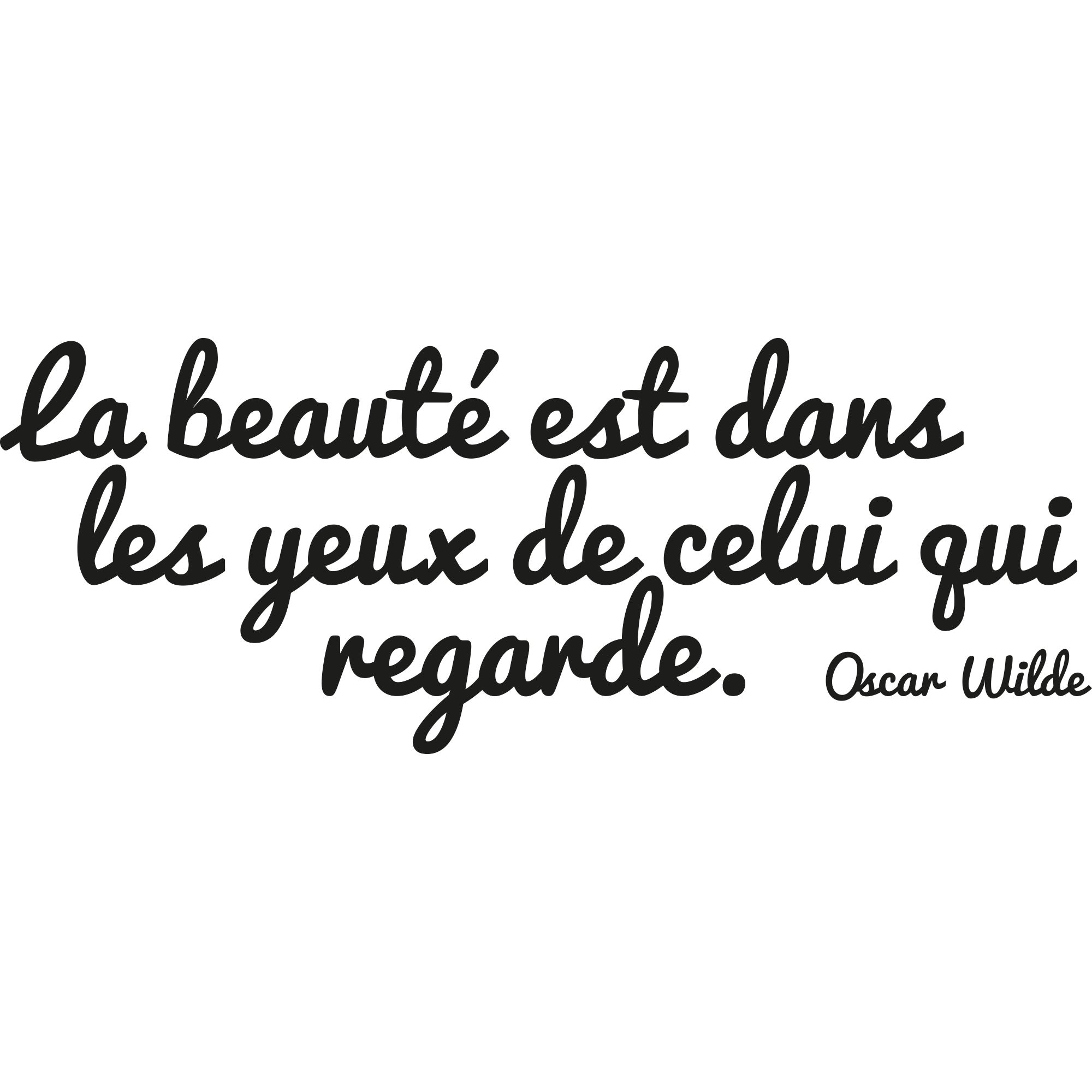 Sticker autocollant décoratif, citation la beauté est dans les yeux de celui qui regarde, oscar wilde, 68 cm X 24 cm - 2