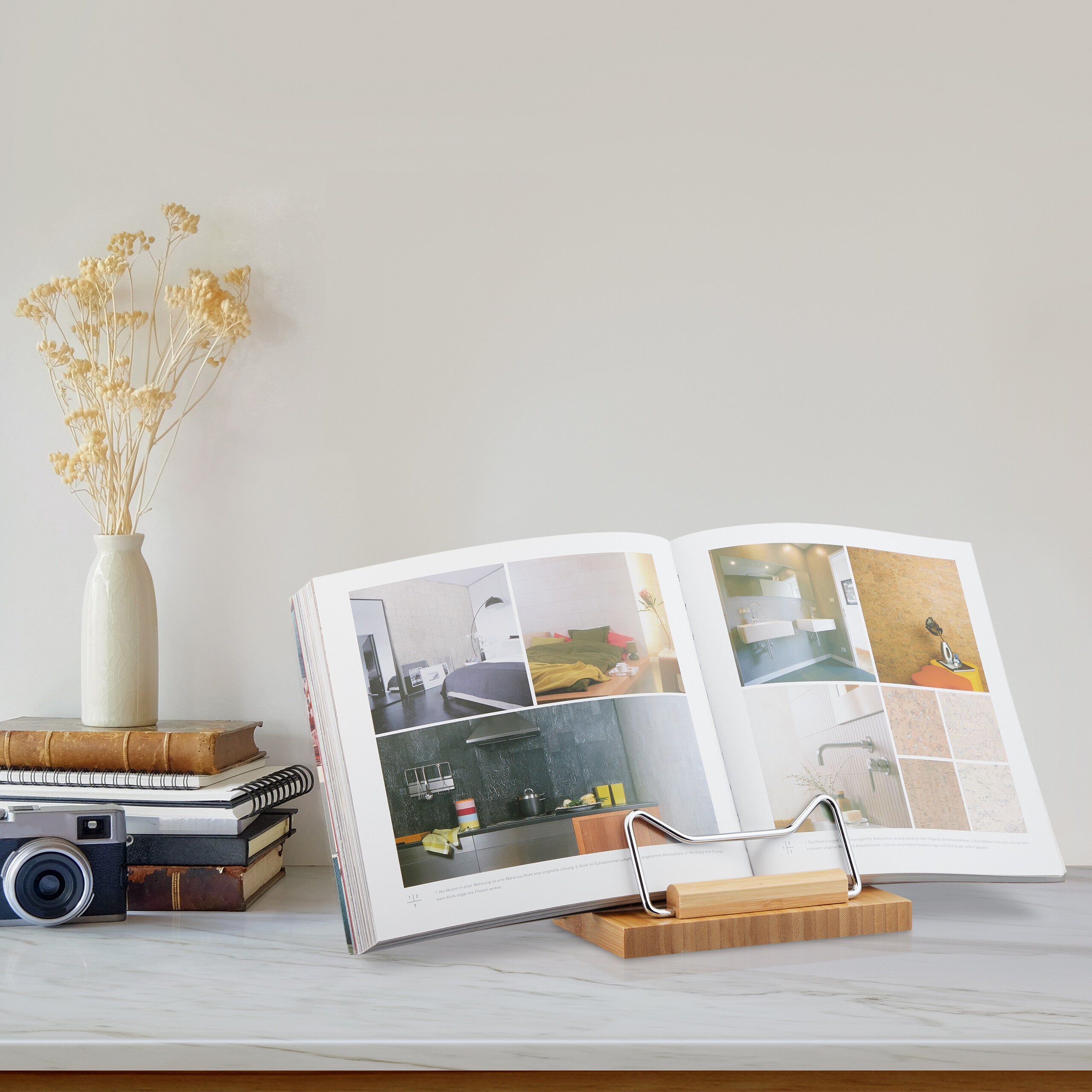 Leggio Per Libri Regolabile - Supporto Metallo Per Cucina, Ufficio, Scuola, Con Clip E Antiscivolo - Foto 7