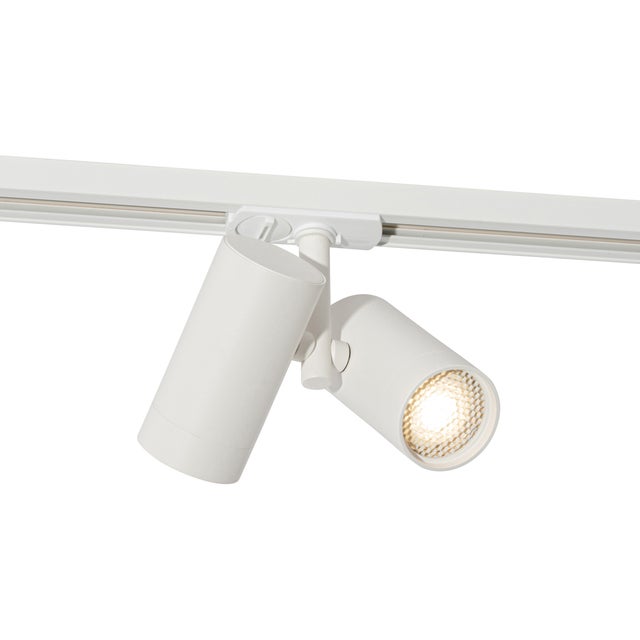 Qazqa moderne rail d éclairage - Iconic - blanc, rond, max. 10w, gu10, à 2 lumières, 5.6cm, idéal pour la cuisine, le magasin et