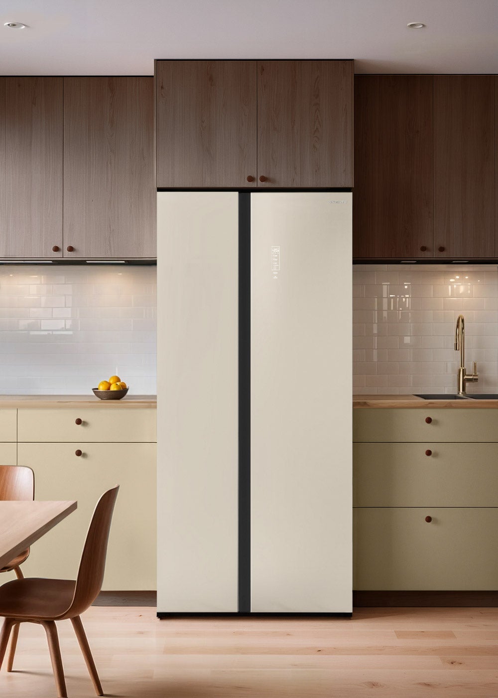 CREATE - FRIDGE STUDIO SIDE BY SIDE 550 - Lodówka typu side by side o pojemności 550 l No Frost - Blanc cassé