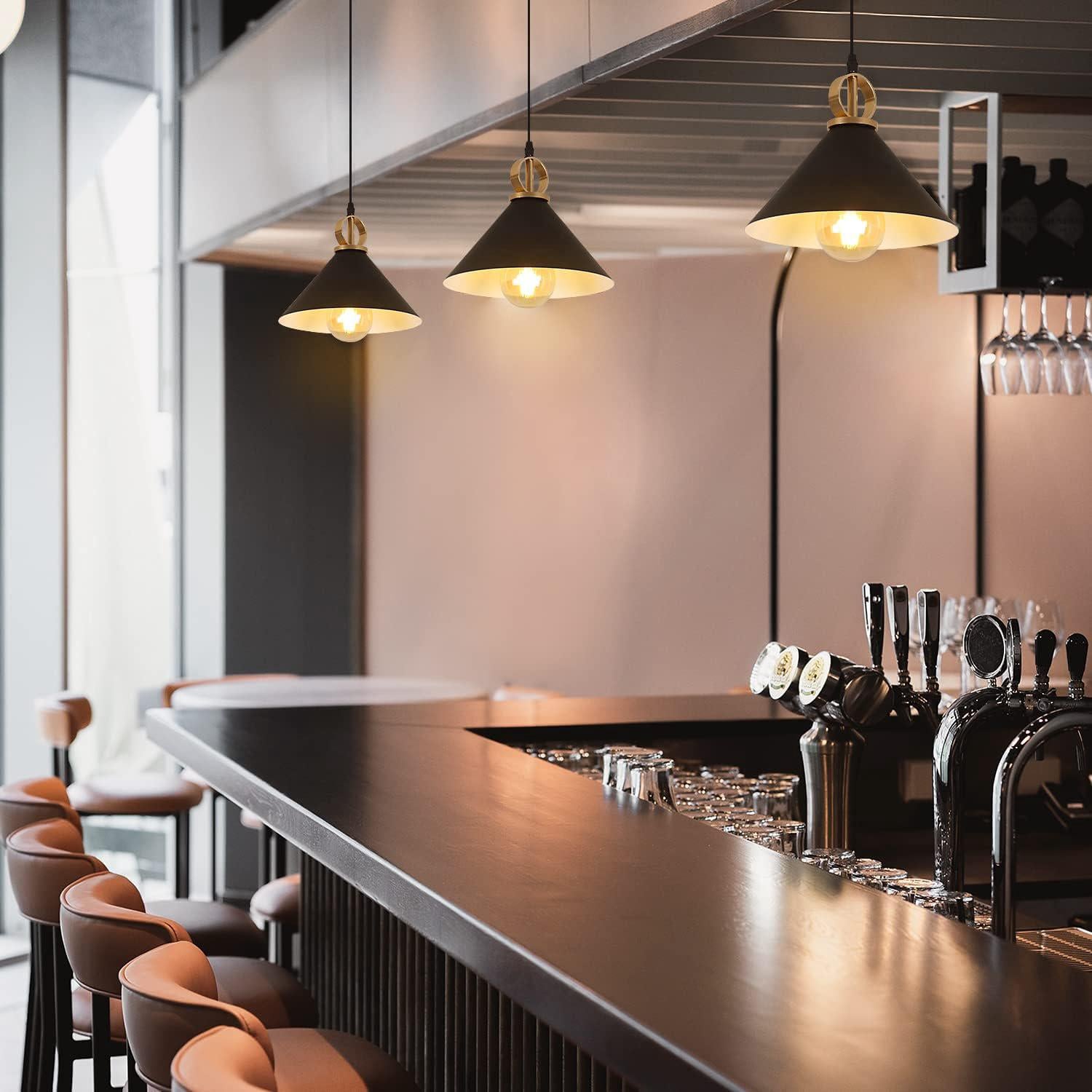 Suspension Luminaire Industriel Vintage, E27 Retro Lustre Suspension en Métal, Edison Design Luminaire Plafonnier pour Salon Chambre Café Bar Restaura - 2
