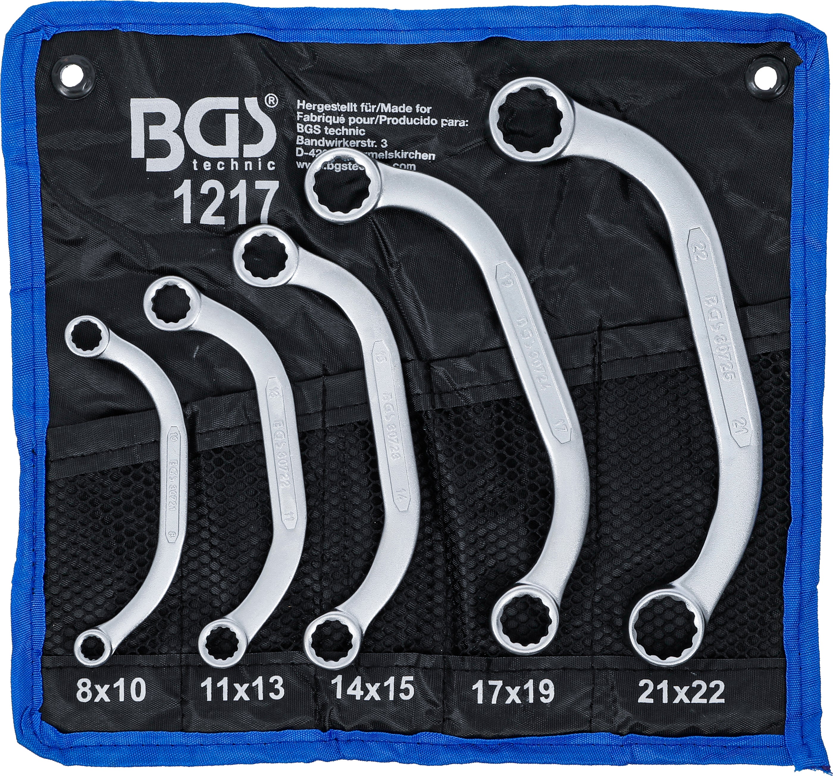 BGS 1217 | Serie di chiavi poligonali per starter | 8 x 10 - 21 x 22 mm | 5 pz