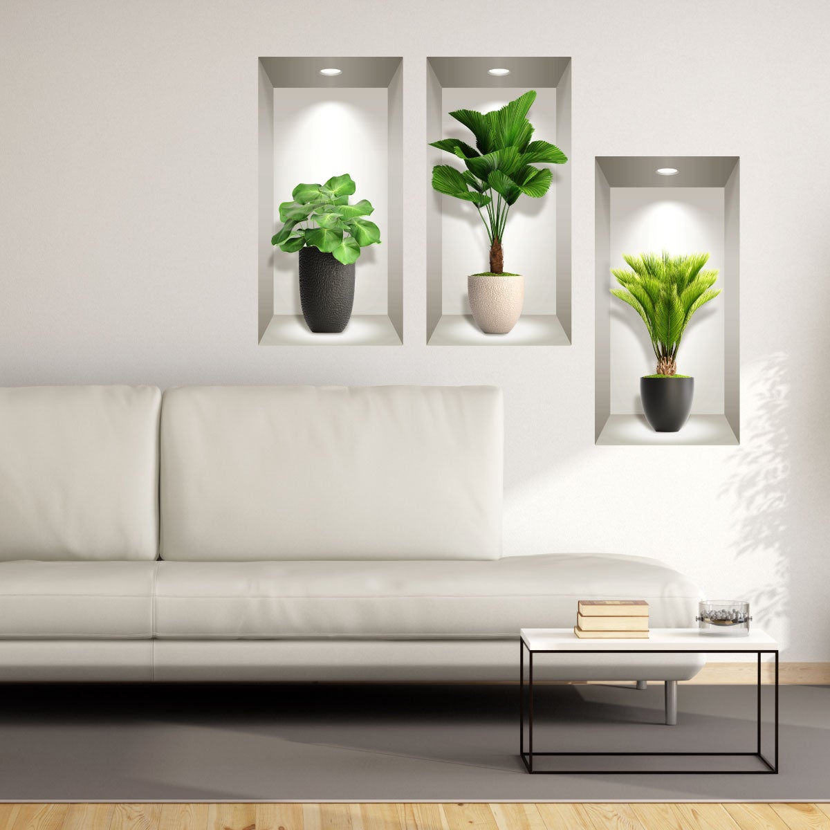 Stickers à effet 3D plantes tropicales 60 x 90 cm - 3