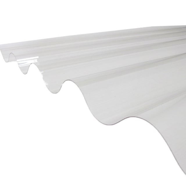 Plaque PVC ondulée GO 177/51 - Transparent - Larg 92cm - Long 3m