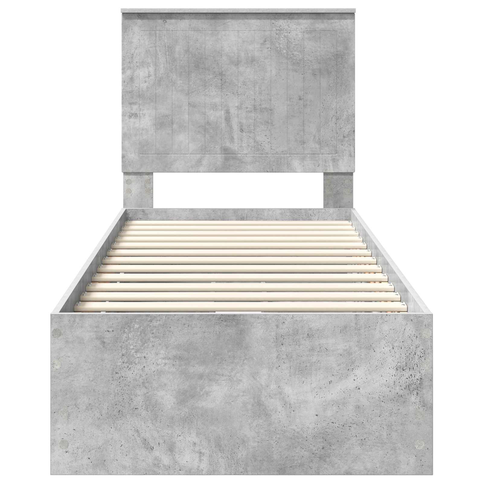 Cadre de lit avec tiroir gris béton 75 x 190 cm en panneau de bois - 8