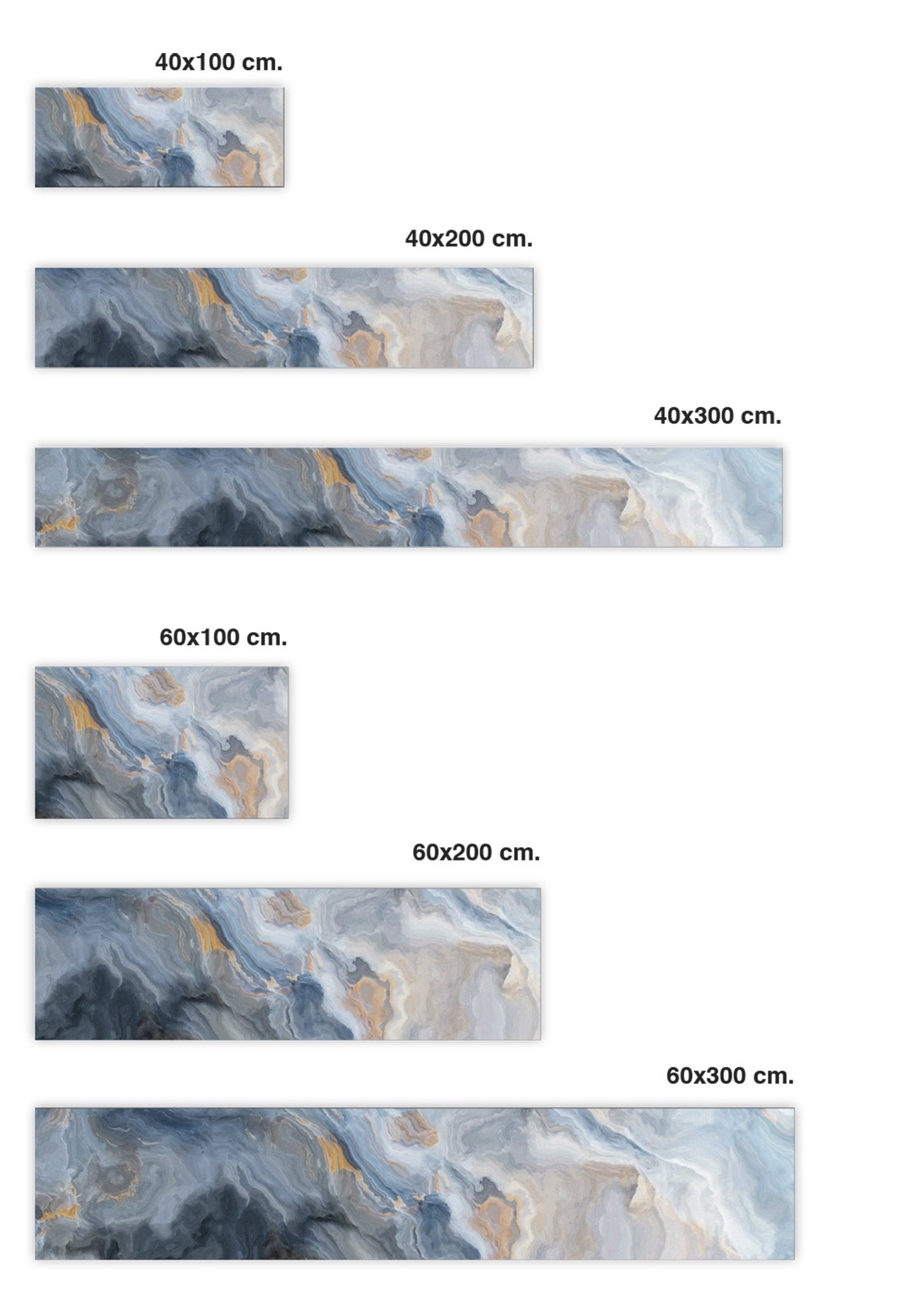 Panorama Crédence Adhésive Cuisine Marbre Bleu et Orange 40x100 cm - Protection Murale Adhésif - Panneau Protege Mur - 7