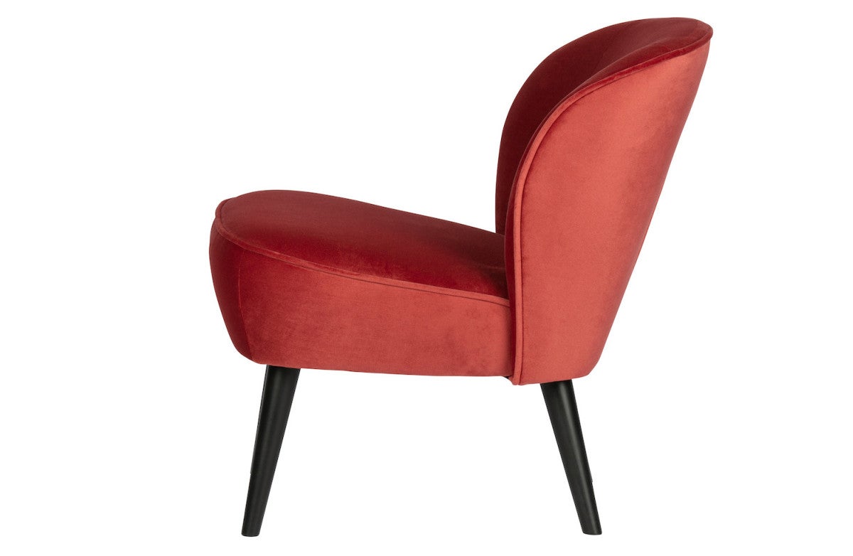 SARA - Fauteuil en velours framboise - 4