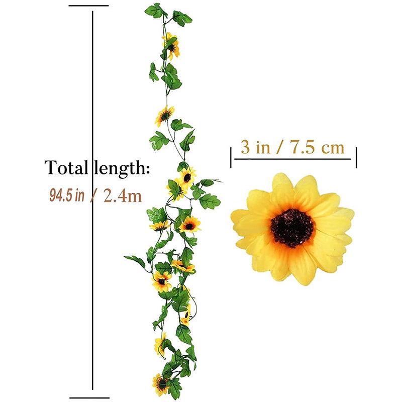 Sangda - Ghirlanda di girasoli artificiali, per decorazione da parete e interni, 30 cm