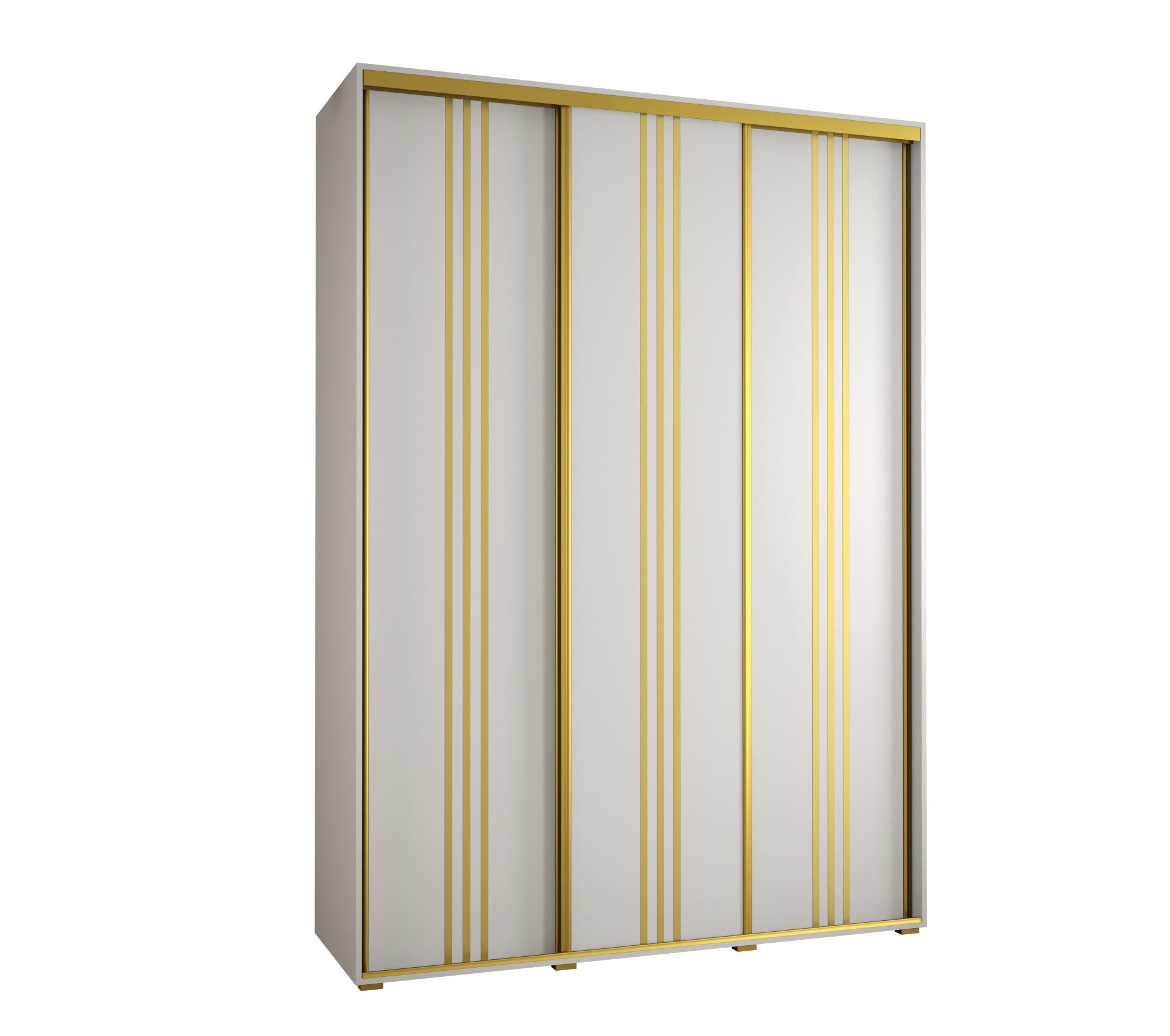 Szafa przesuwna wysoka Davos 6 170 x 60 x 235,2 cm biały + biały + u. złoty - Abiks Meble