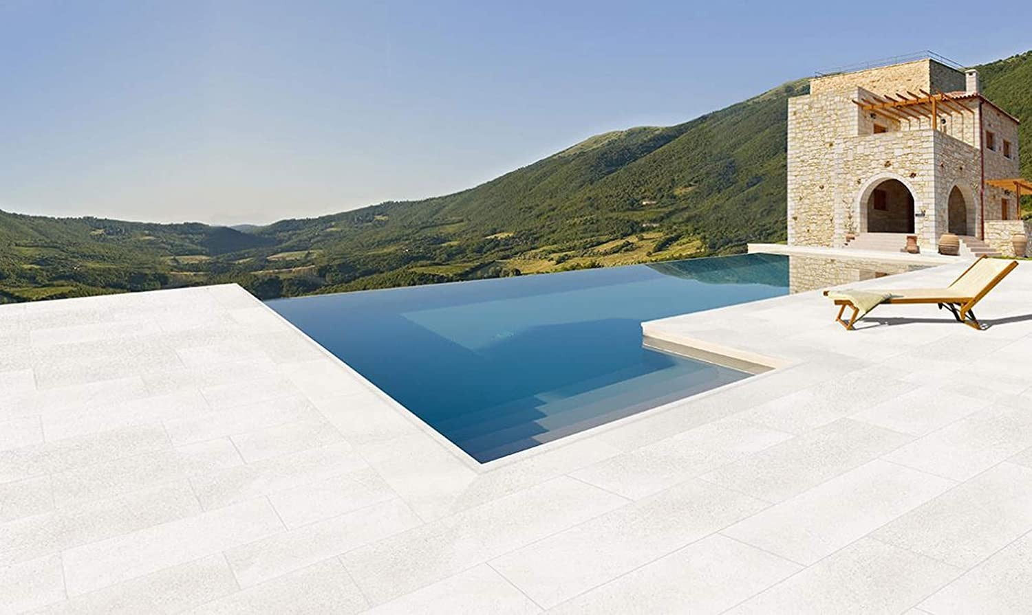 RENOVATEC MARGELLE de Tecno Prodist - Peinture margelles piscine et pierre de couronnement - Antidérapante - Haute résistance - Blanc sable - 11 Kg - 4