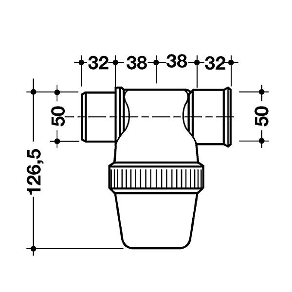 NICOLL Siphon lavabo entrée horizontale Ø50 - 2