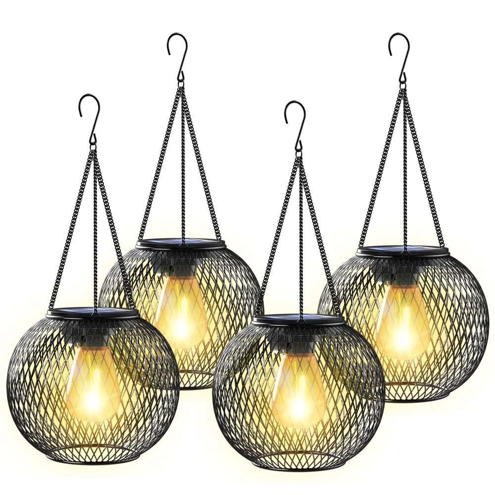 Hawue  Farol Solar De Exterior Impermeable, Lámparas Solares Colgantes Mejoradas, Decoraciones De Jardín, Iluminación Decorativa, Juego De 4 Oscuro , Leroy Merlin