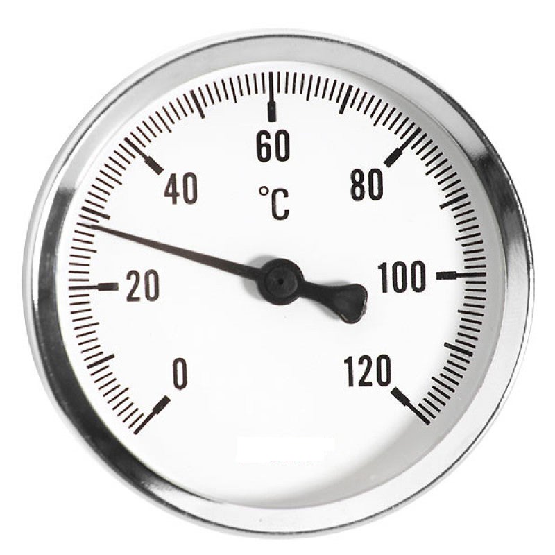 Thermomètre Bimétallique Portable - Jauge Température Ronde Pour Chaudière, Serre, Tuyauterie - Précise Et Robuste