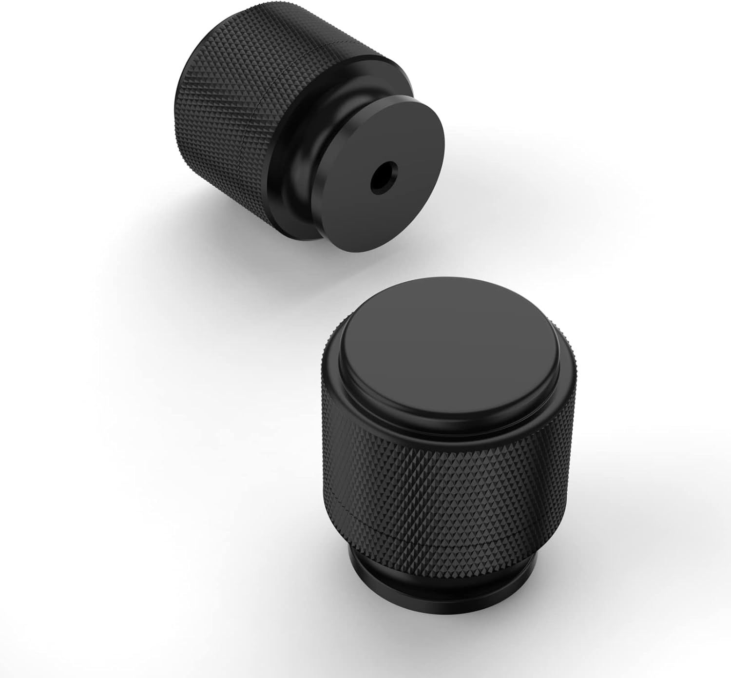 5 Boutons De Contrôle Guitare Aluminium Noir - Dimensions 30x18 Mm, Pour Axe Cannelé (spline)