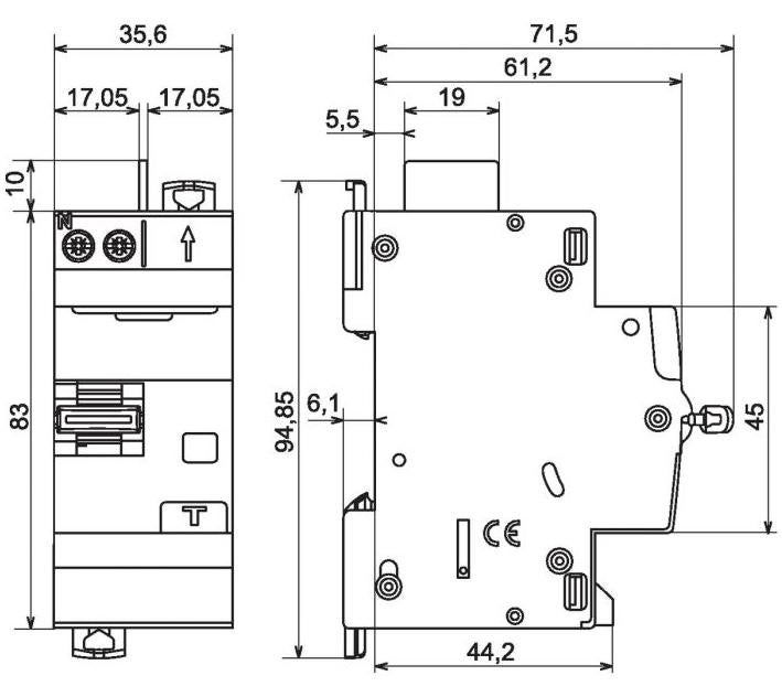 DX3 1P+NG C40 4500 AC 30MA TG - 410721 - 2
