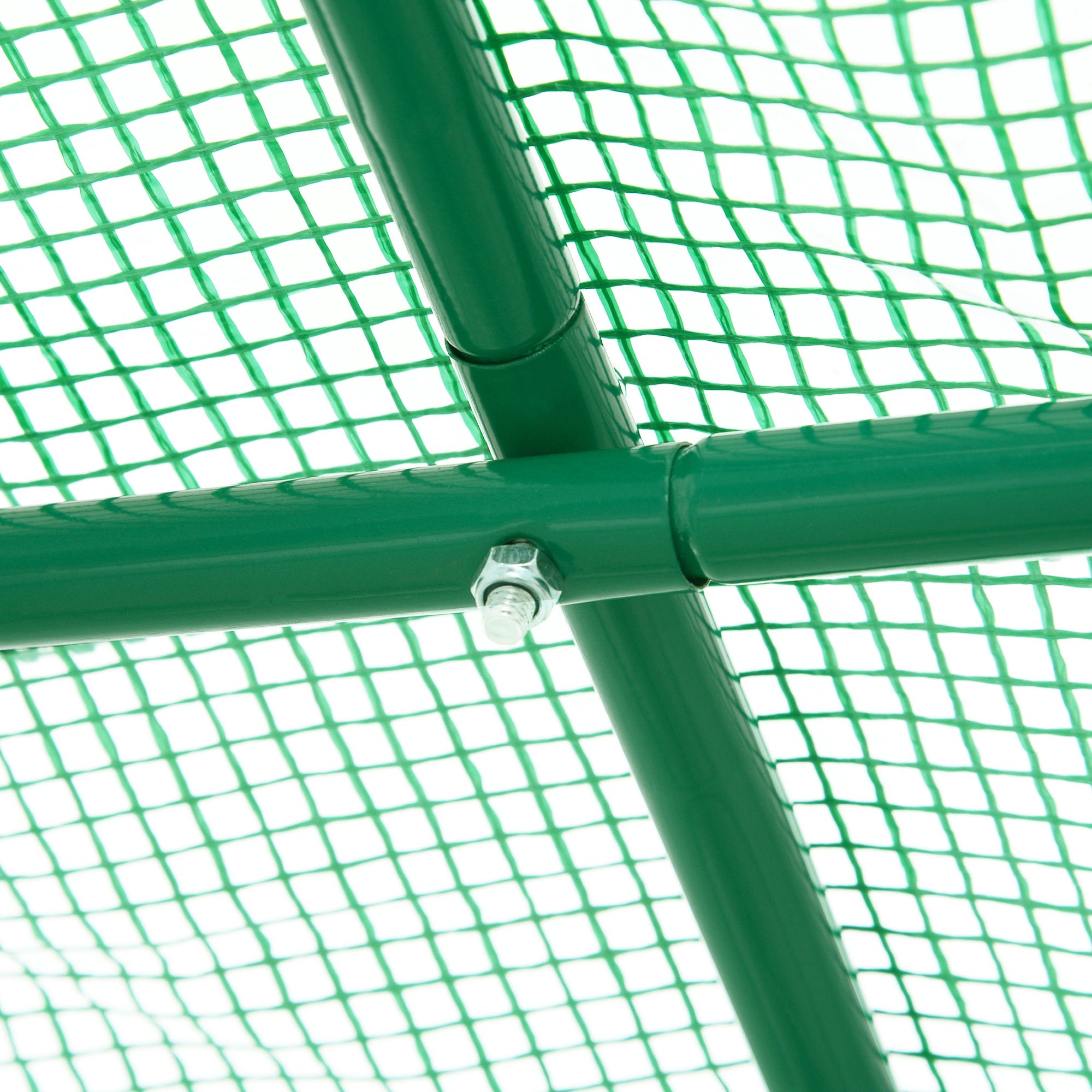 Serre de jardin tunnel - Outsunny - 5 m² renforcé pe haute densité 140 g/m² fenêtres porte déroulante - acier - 2,5x2x2m - vert - 8