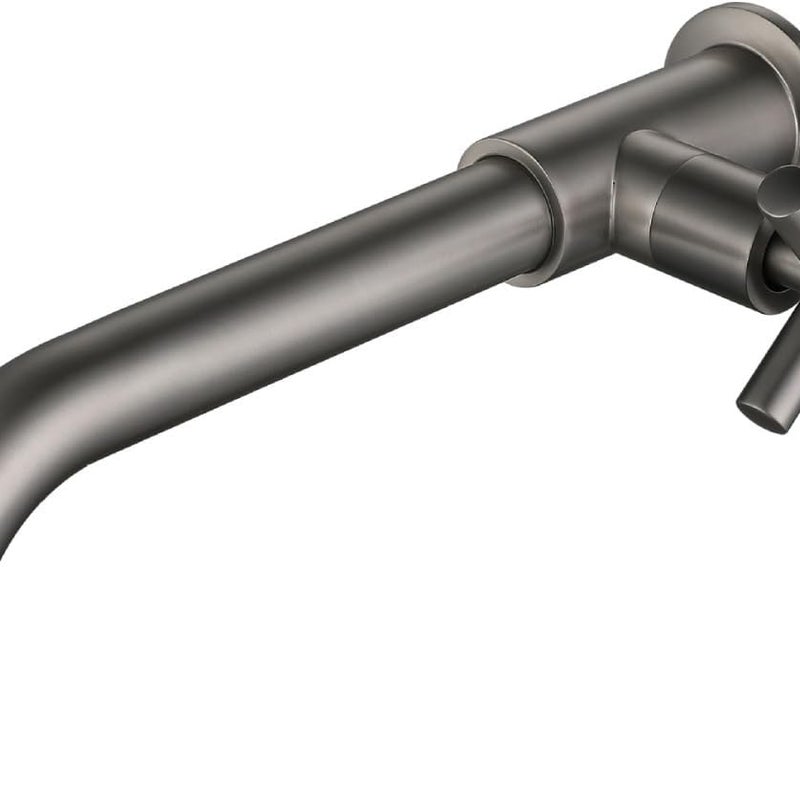 Kran naścienny, kran ogrodowy/toaletowy, kran obrotowy boczny z uchwytem krzyżowym - Szary