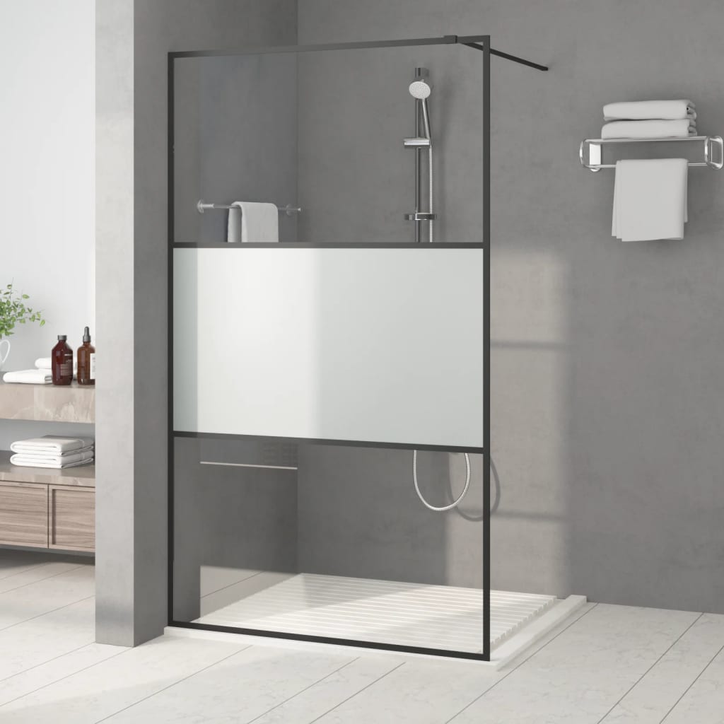 Paroi de douche Noir 115x195 cm Verre ESG demidépoli vidaXL Leroy Merlin — free download