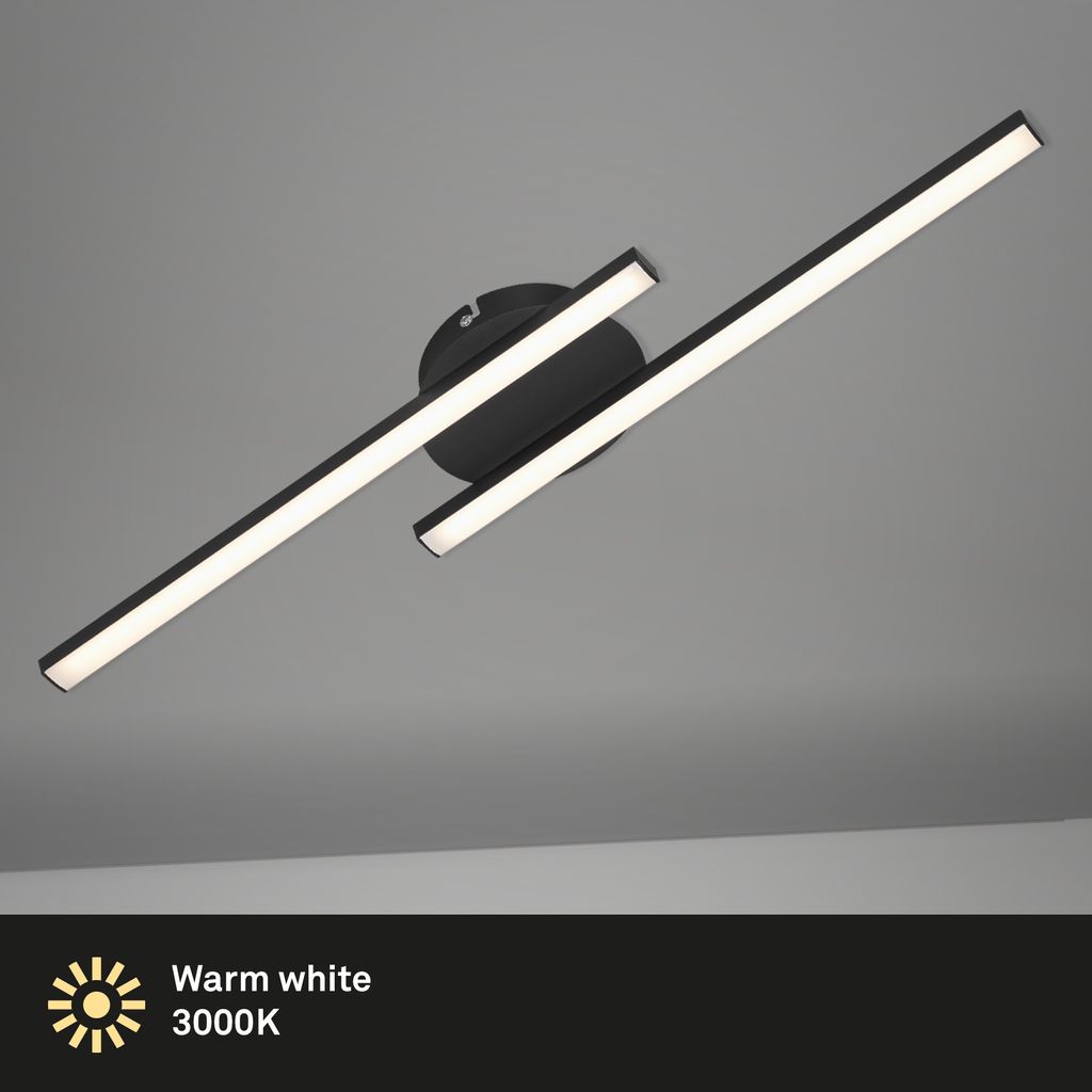 Plafonnier LED BRILONER LEUCHTEN GO, 6 W, 480 lm, IP20, noir, métal-plastique, 55,5 x 12 x 3,6 cm - 2