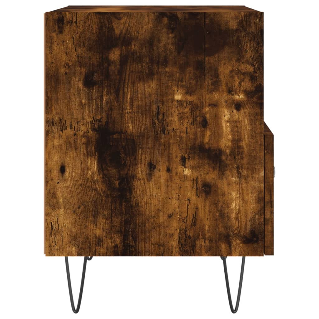 Table de chevet chêne fumé 40x35x47,5 cm bois d’ingénierie - 4