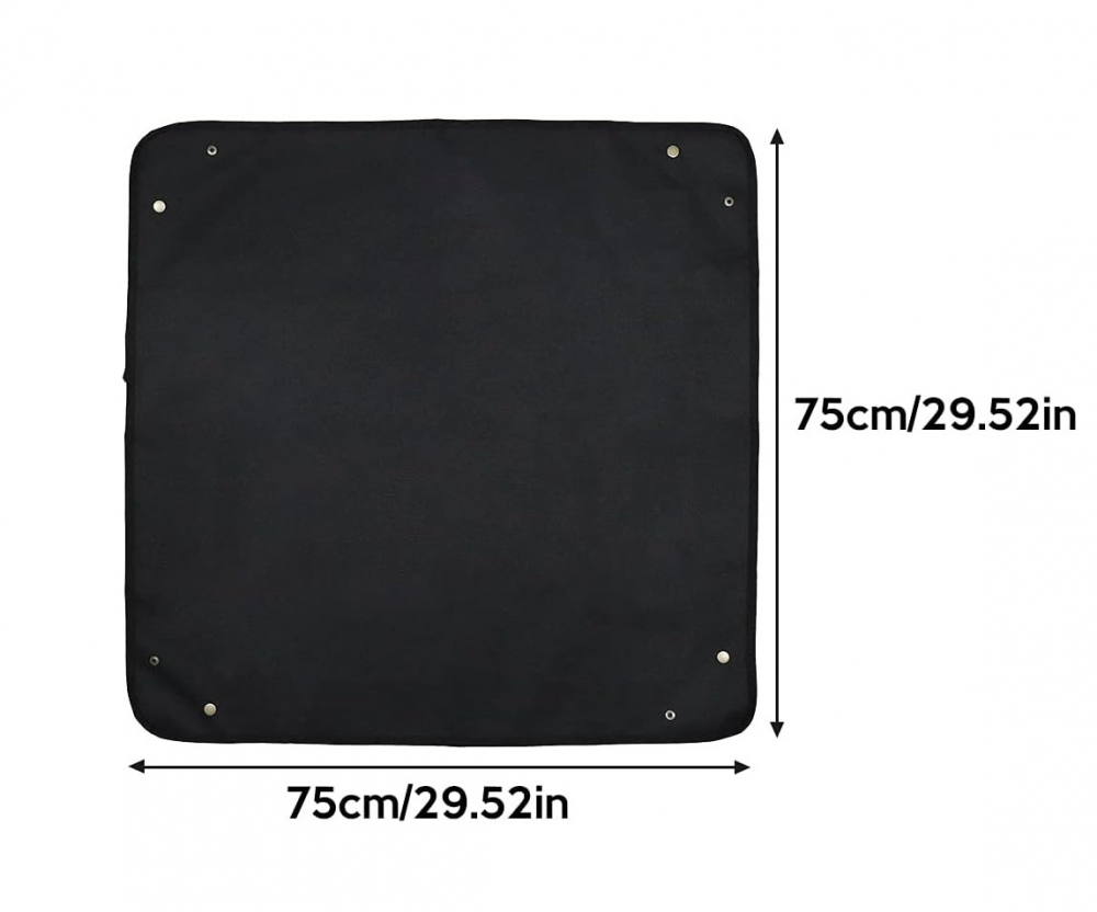 Tappetino Impermeabile Per Piante 75x75 Cm - Tessuto Oxford - Per Rinvaso E Giardinaggio Interno/Esterno - Colore Nero