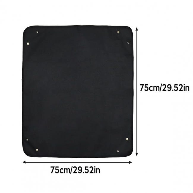 Tappetino Impermeabile Per Piante 75x75 Cm - Tessuto Oxford - Per Rinvaso E Giardinaggio Interno/Esterno - Colore Nero